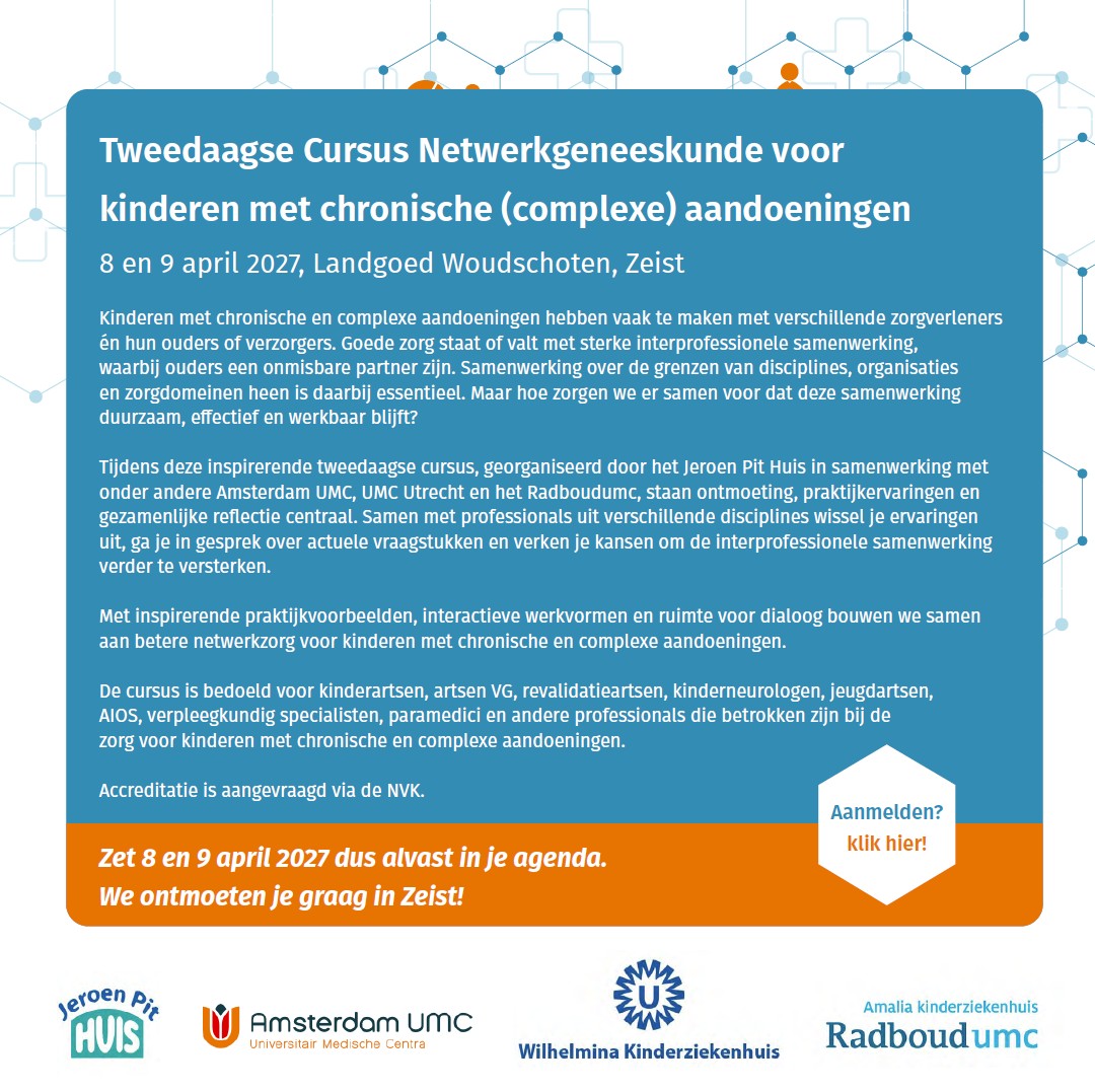 Tweedaagse Cursus Netwerkgeneeskunde voor kinderen met chronische (complexe) aandoeningen